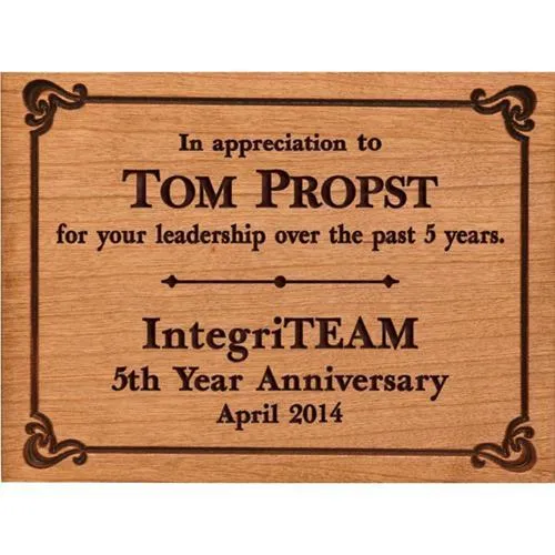 Award Cherry Plaque