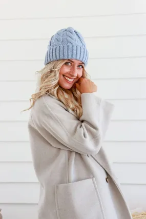 Cable Beanie - Blue