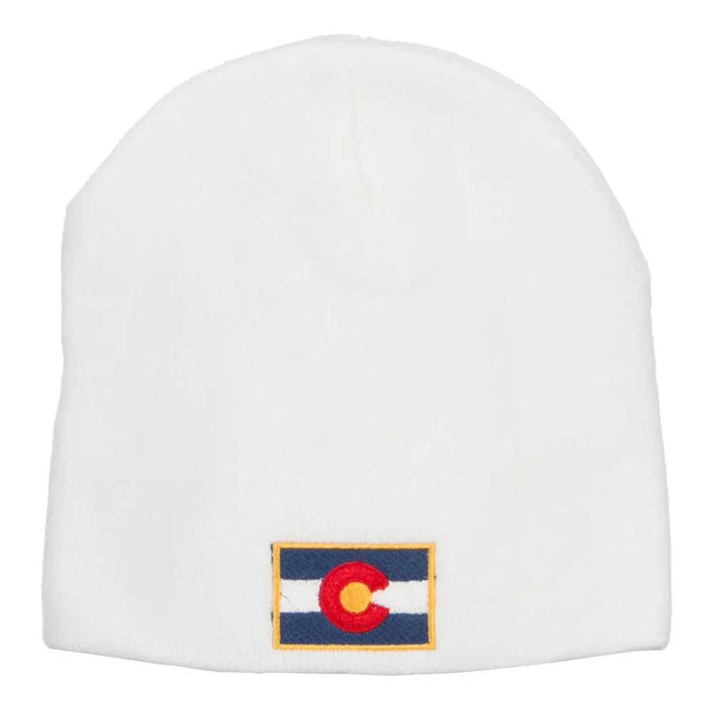 Colorado Flag Embroidered Short Beanie
