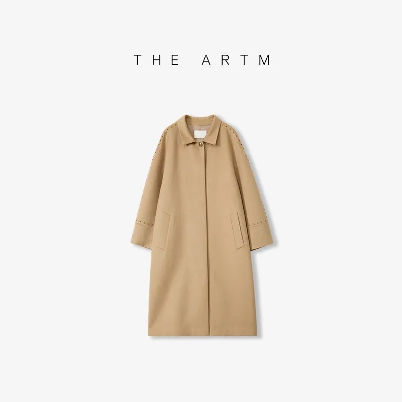 Elegant Rivet Wool Coat