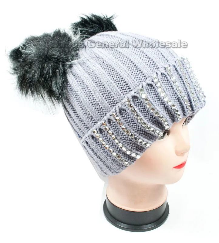 Ladies Pom Pom Ball Insulated Beanie Caps Wholesale