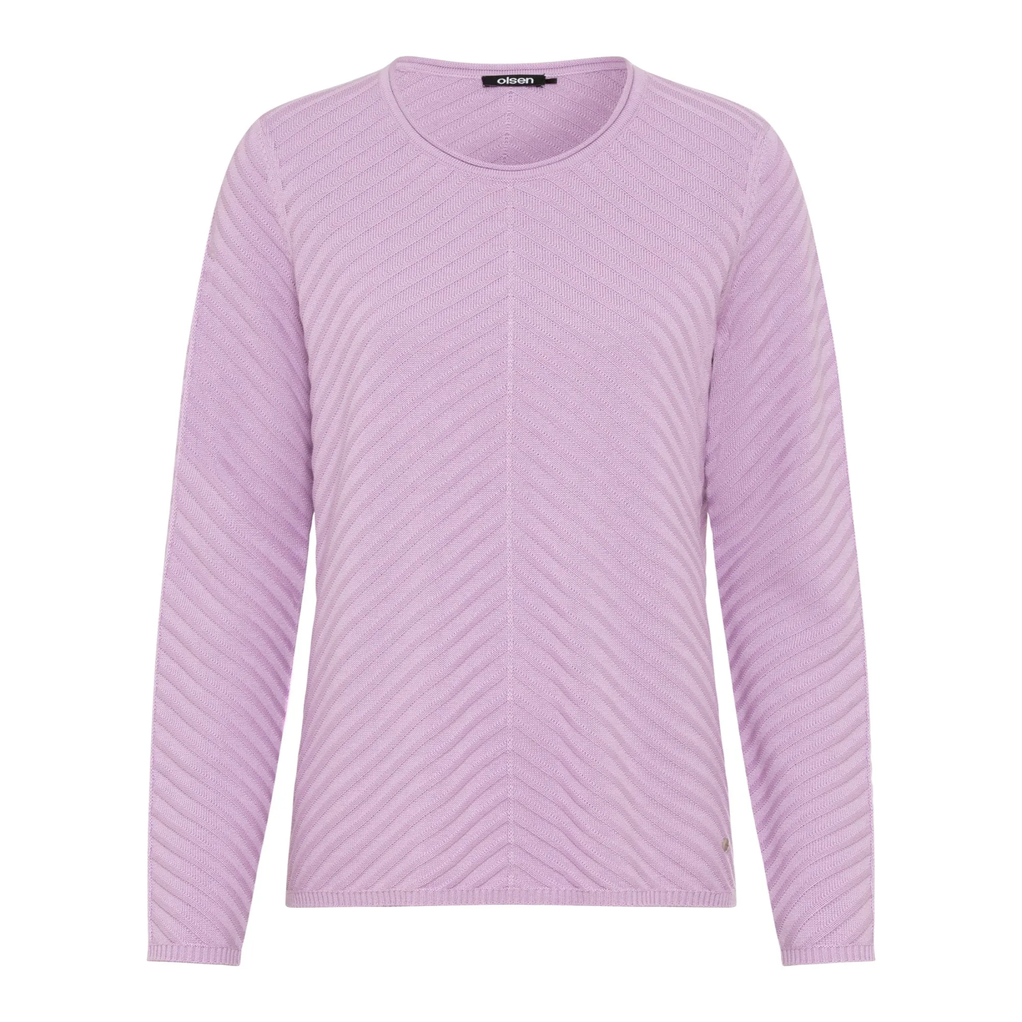 Olsen Long Sleeve Jumper in Henny Fit With Ribbed Pattern in Lilac
