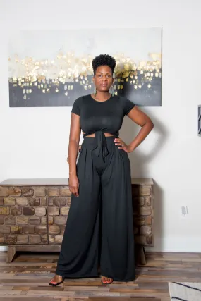 Palazzo Pants Set - Black