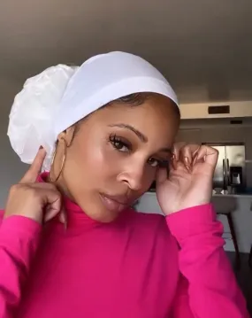 Volumizing Scrunchie Cap - White